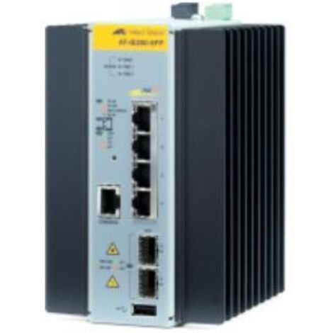 Allied Telesis AT-IE200-6FP-80 Géré L2 Fast Ethernet (10/100) Connexion Ethernet, supportant l'alimentation via ce port (PoE) Noir, Gris