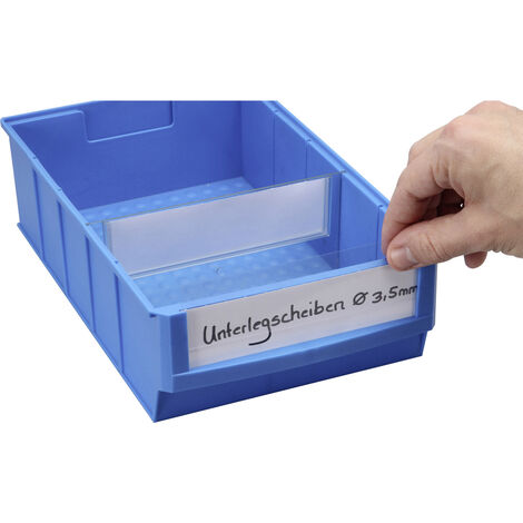 Allit 456597  Beschriftungsetiketten für Lagersichtboxen ProfiPlus ShelfBox Label B   Weiß, Transpar