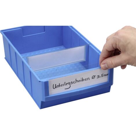 Allit 456597 Etichette identificative per cassette da magazzino ProfiPlus ShelfBox Label B Bianco, Trasparente 20 pz.