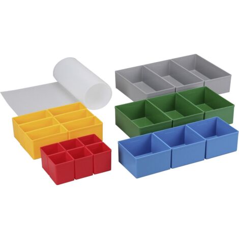 ALLIT 457370 SCHUBLADEN ROT/GELB/BLAU/GRÜN/GRAU EUROPLUS SET 63/22, 450 X 500 X 63MM