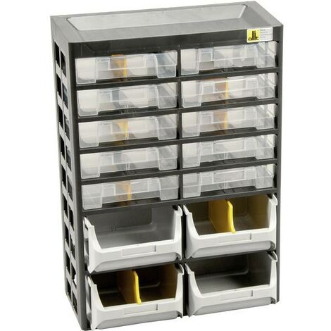 Allit 458140 Armadietto porta minuteria VarioPlus Basic D 21 (L x A x P) 305 x 435 x 170 mm Nero, Grigio, Giallo 1 pz.