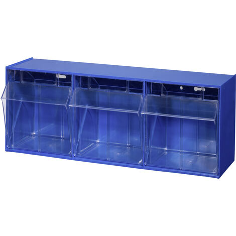 Allit 464410  Klappkasten-Magazin VarioPlus ProFlip 3  (B x H x T) 600 x 240 x 200 mm Blau, Transpar