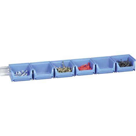 Allit Sichtboxen-Set mit Metallschiene blau Aufbewahrung