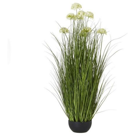 Allium Plant in Pot - Plastic - L17 x W17 x H70 cm - White