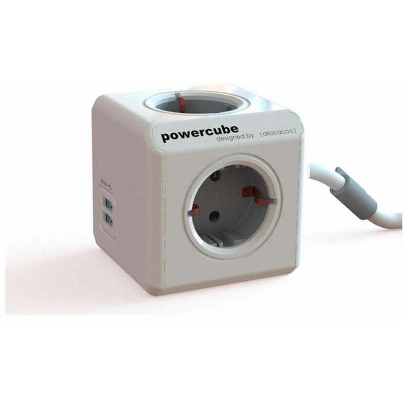 

Ladrón alargo Power+2 usb Cube gris
