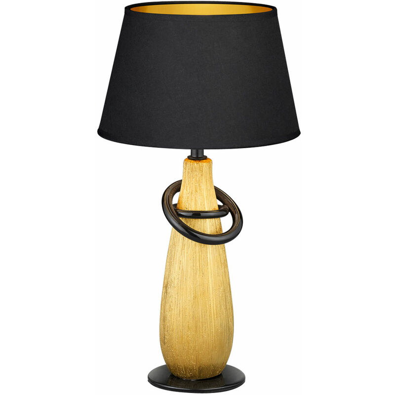 Image of Lampada da tavolo dimmerabile con telecomando lampada da tavolo led camera da letto in ceramica oro, cambio colore rgb, interruttore a filo, 3.5W