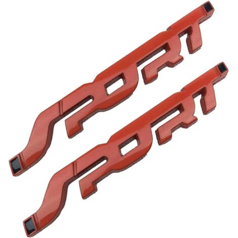 Alloy Sport Emblem, 2Pcs Car Side Fender Rear Trunk Logo Badge Decals (Red)