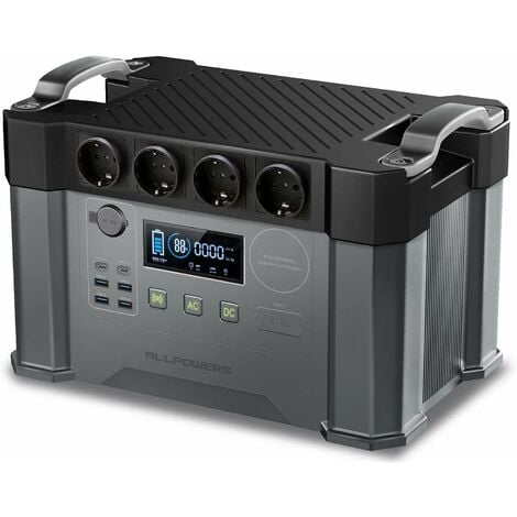 ALLPOWERS 2400W (4000W Surge) Tragbarer Powerstation Wechselstromsteckdosen 1451Wh Akku MPPT Solar Generator Mobiler Stromspeicher für Wohnmobil Camping Heimwerken Notstromaggregat RV Haus Notfall