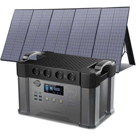 ALLPOWERS Estación de alimentación portátil 1500Wh 2000W batería generador solar portátil Power Station(4000W pico de valor) con panel solar de 400W para camping Jardín RV Viaje Balcón de emergencia