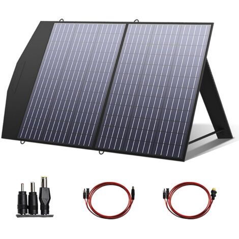 ALLPOWERS Panneau solaire 100W pour Station Électrique Portable R600 R1500 R2500 S2000PRO, module d'efficacité 22%, sortie 18V, IP66 étanche, Chargeur Solaire Pliable pour Camping, Panne de Courant