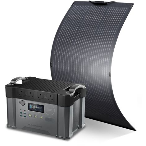 ALLPOWERS S2000 Pro MPPT Solar Generator with 1 100W Flexible Solar Panels, 2400W 1500wh Portable Power Station, Solar Mobile Battery Pack for Outdoor RV Camping, Home Emergency, Travel