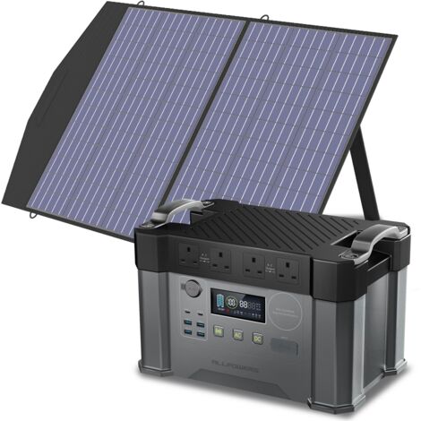 ALLPOWERS S2000 Pro MPPT Solar Generator with 1 100W Folable Solar Panel Included, 2400W 1500wh Portable Power Station, Solar Mobile Battery Pack for Outdoor RV Camping, Home Emergency, Travel