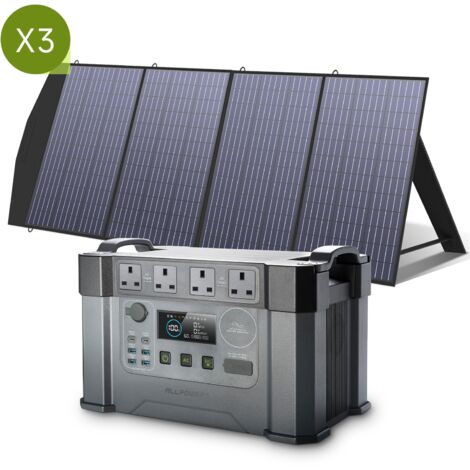 ALLPOWERS S2000 Pro MPPT Solar Generator with 3 200W Folable Solar Panel Included, 2400W 1500wh Portable Power Station, Solar Mobile Battery Pack for Outdoor RV Camping, Home Emergency, Travel
