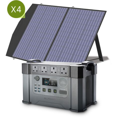ALLPOWERS S2000 Pro MPPT Solar Generator with 4 100W Folable Solar Panel Included, 2400W 1500wh Portable Power Station, Solar Mobile Battery Pack for Outdoor RV Camping, Home Emergency, Travel
