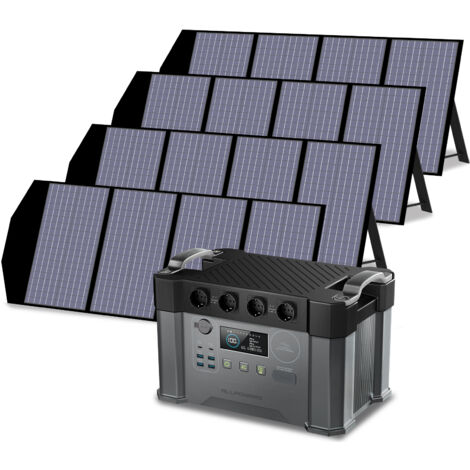 ALLPOWERS S2000 Pro Tragbares Powerstation 1451Wh 2400W (4000W Spitzenwert) AKKU MPPT Solargenerator Mobiler Stromspeicher mit 4Pcs 140W Faltbares Solarpanel für Wohnmobil, Reisen, Camping, Stromausfä