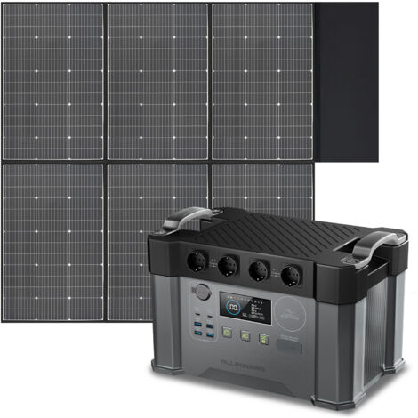 ALLPOWERS S2000 Pro Tragbares Powerstation 1451Wh 2400W AKKU Solargenerator Mobiler Stromspeicher Power Station (4000W Spitzenwert) mit 600W Faltbares Solarpanel für Home Notfall Camping RV Reise