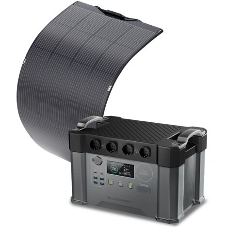 ALLPOWERS S2000 Pro Tragbares Powerstation mit 200W Flexibles Solar Panel 1451Wh 2400W (4000W Spitzenwert) AKKU Solargenerator Mobiler Stromspeicher Power Stationfür Home Notfall Camping RV Reise