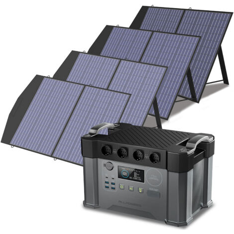 ALLPOWERS S2000 Pro Tragbares Powerstation mit 4 x 100W Faltbares Solarpanel 1451Wh 2400W AKKU Solargenerator Mobiler Stromspeicher Power Station (4000W Spitzenwert) für Home Notfall Camping RV Reise