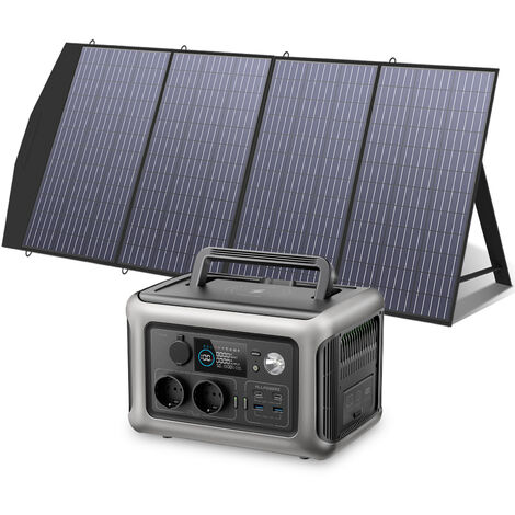 ALLPOWERS Solargenerator R600, 2x 600W (1200W Spitze) AC Ausgang Tragbare Powerstation mit 200W Solarpanel, 299WH LiFePO4 Batterie, Mobile Stromversorgung für Garten Reise Camping Wohnmobil Notfall