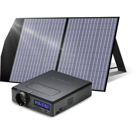 Allpowers – Station d'énergie solaire 200W 154Wh – Panneau solaire 100W – Charge 5 appareils – Poids 1,36 kg – Idéal pour camping et voyages