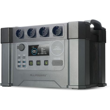 ALLPOWERS Tragbarer Powerstation 2400W (4000W Surge) Wechselstromsteckdosen 1451Wh Akku MPPT Solar Generator Mobiler Stromspeicher für Wohnmobil Camping Heimwerken Notstromaggregat RV Haus Notfall