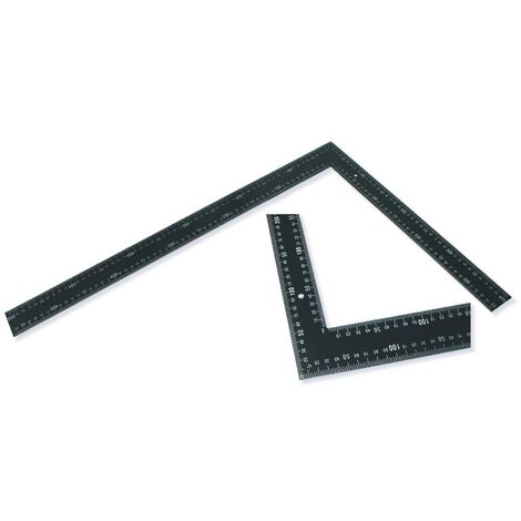 ALLRISE66 Squadra da carpentiere, 600 x 400 mm, 90 °, metrica + zöllig, colore: Nero