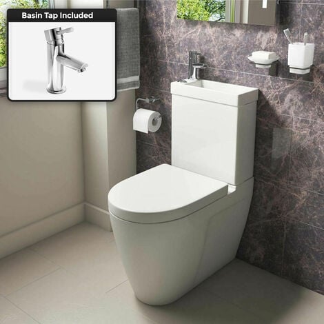 Allscot 2 in 1 Compact Basin Close Coupled Toilet & Mini Mono Basin Mixer