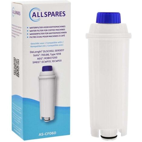 AllSpares Cartouches filtrantes (2 pcs.) pour machine à café adapté pour DeLonghi DLSC200 / SER3017 / 551329811