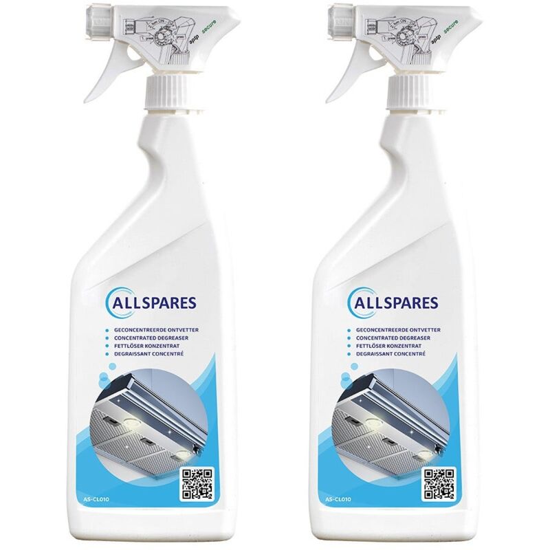 Allspares - Dégraissant (2x 500ml) concentré pour filtres métalliques