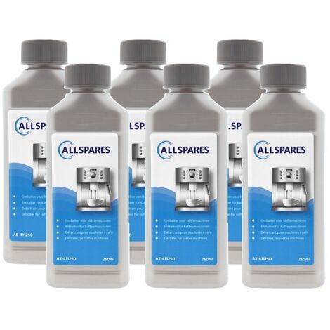AllSpares Détartrant universel liquide (6x 250ml) pour Delonghi / Saeco / Philips DLSC003 / CA6702