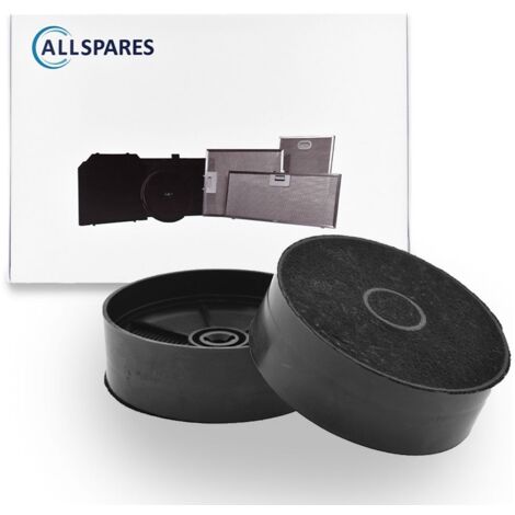 AllSpares Filtre à charbon (2 pcs.) pour hottes aspirantes adapté pour AEG-Electrolux 9029798809 / ECFB03, Atag ACC938, Pelgrim KF34, Etna REC55 et Faber 112.0506.172 / F21 (Ø125x42mm)
