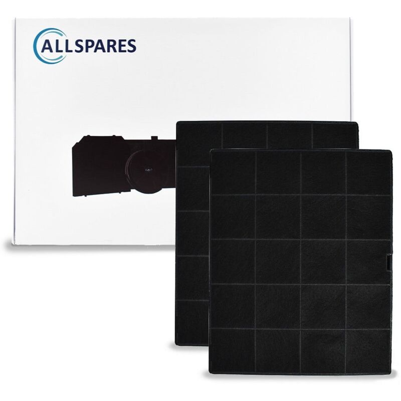 AllSpares Filtre à charbon (2 pcs.) pour hottes aspirantes adapté pour Airforce AFFCAF16 et Whirlpool 81248048198 (237x192x10mm)