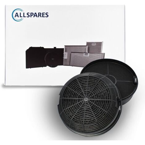 AllSpares Filtre à charbon (2 pcs.) pour hottes aspirantes adapté pour Whirlpool Elica AEG Type 47 / AMC023, Samsung MA-CF302 et Elica TurboAir F00479/1S (Ø150x53mm)