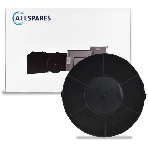 AllSpares Filtre à charbon pour hottes aspirantes adapté pour AEG-Electrolux 9029793610 / E3CFT48 / EHFC48, Whirlpool 48400008783 / AMC037, Type 48, Candy 49027157, Elica F00572, mod. 48 (Ø160mm)