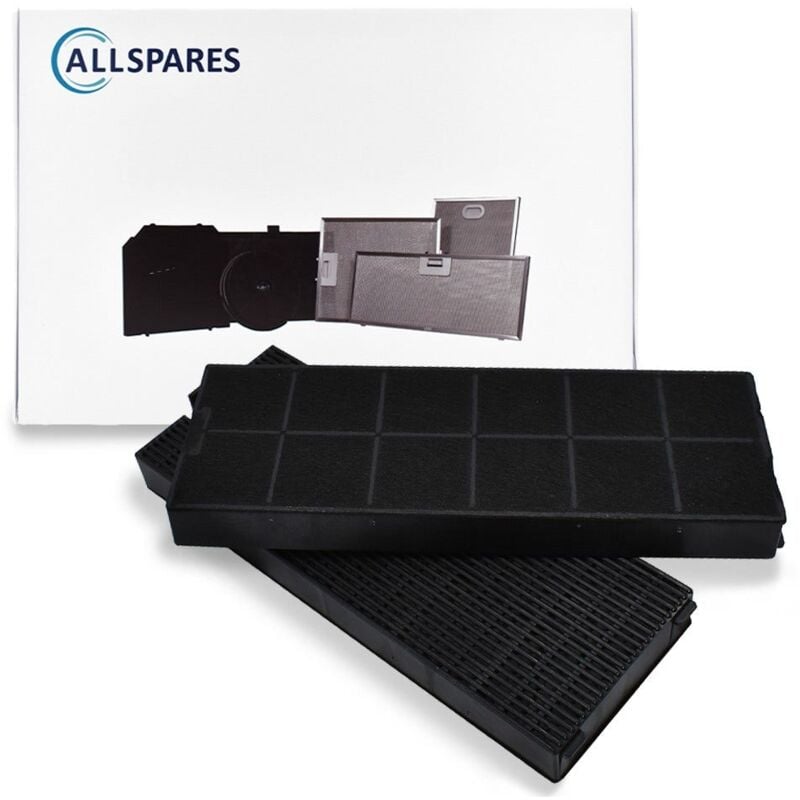 Allspares - Filtre à Charbon (x2) pour hottes adapté pour Atag ACC918 / Pelgrim KF63 / Etna HF2017 et Candy 49016876 (250x97x24mm)