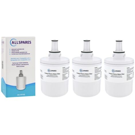 AllSpares Filtre à eau (3 pcs.) pour réfrigérateur adapté pour Samsung Aqua Pure Plus DA29-00003F / DA97-06137A-B / HAFIN1/EXP / HAFIN2/EXP