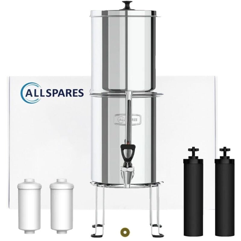 Allspares - Système de filtration (8.5l) d'eau par gravité en acier inoxydable