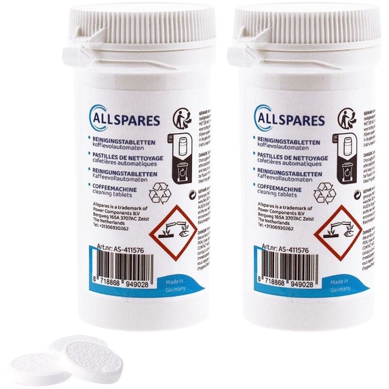2x Pastilles nettoyantes (30pcs pour 9 mois) AS-411576 pour machine à café par AllSpares