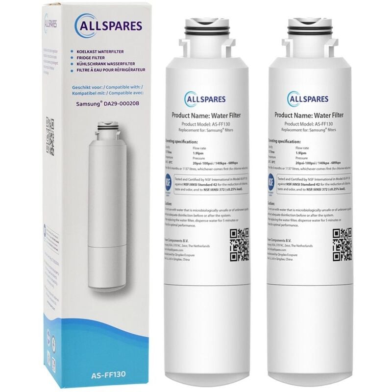 AllSpares Filtre à eau (2x) de Réfrigérateur pour Samsung DA29-00020B