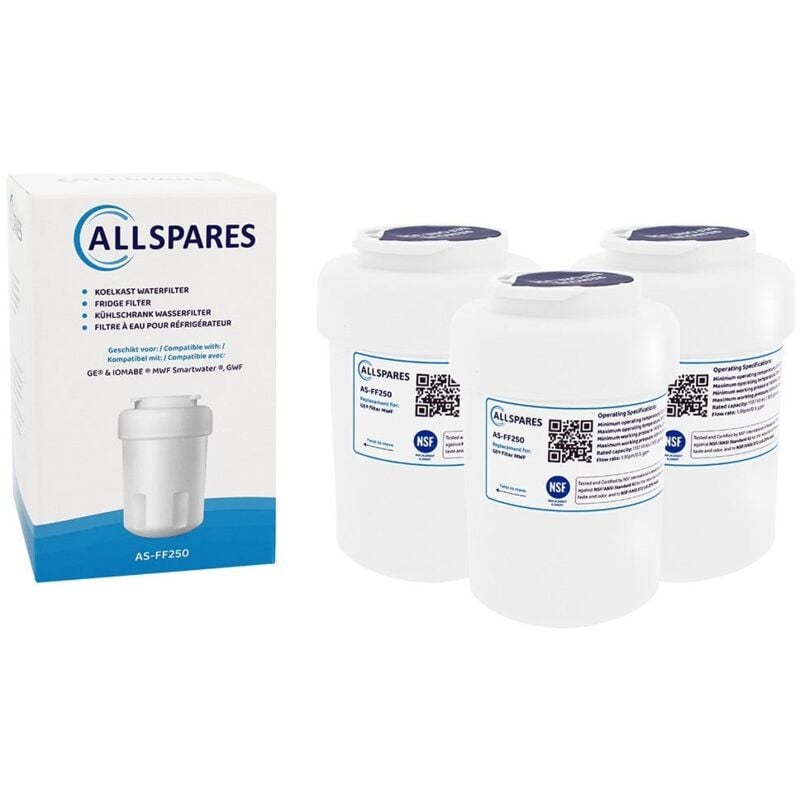 Filtre à eau (3x) de Réfrigérateur pour ge mwf - Allspares