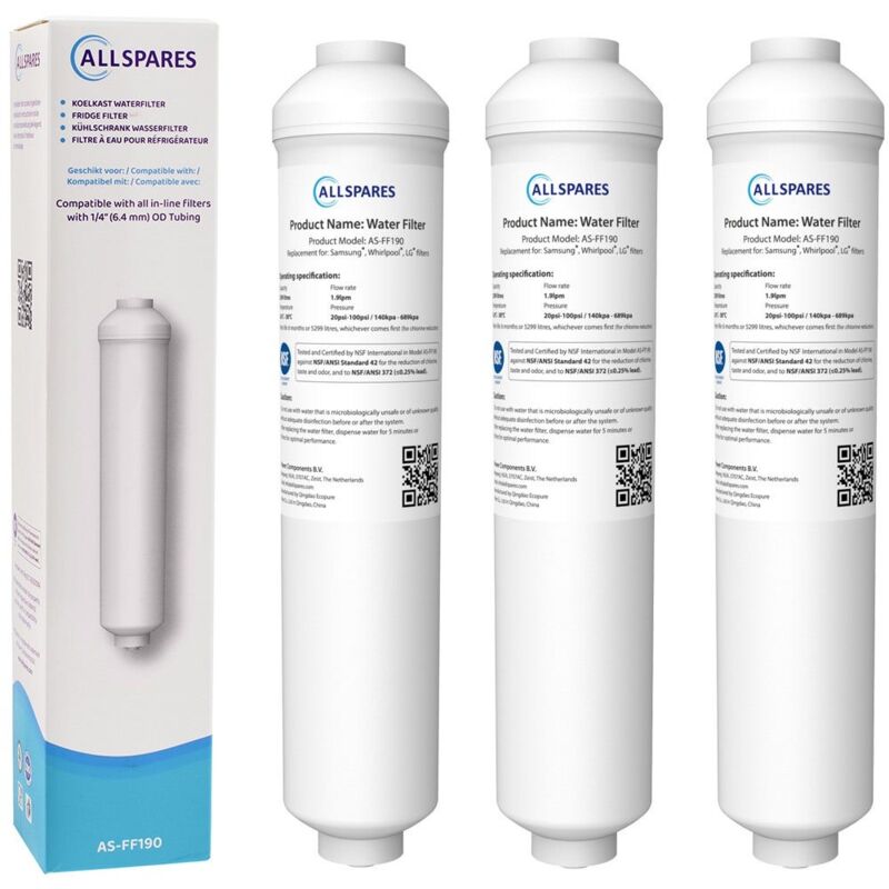 Allspares - Filtre à eau (3x) de Réfrigérateur pour o.a. Samsung hafex DA29-10105J / lg 5231JA2010B / ADQ73693901 / wpro USC100