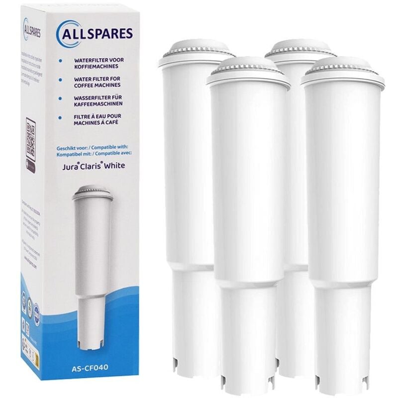 Allspares - Filtre à eau (4x) pour Machine à Café jura impressa remplacement pour les modèles de filtre jura White 60209