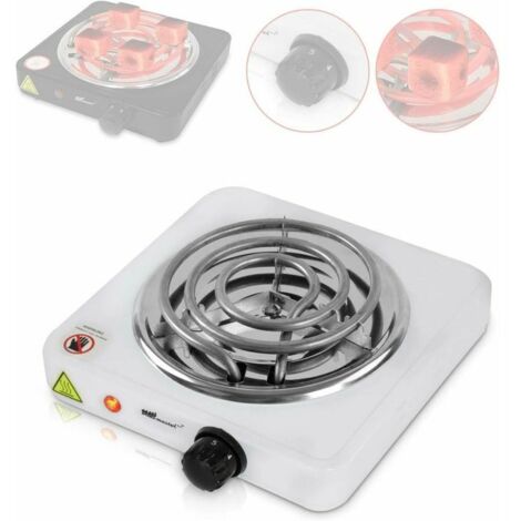 Allume Charbon - Électrique, 1000 W, Thermostat 5 Positions, Protection Surchauffe, en Blanc - Plaque Chauffante Chicha, Narguilé, Charbon Naturel LO-Ron