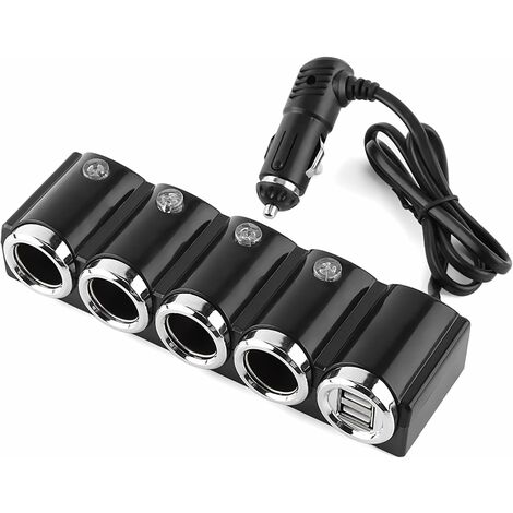 Allume-Cigare DC 12V / 24V USB 4 Voies Universel Voiture USB Cigarette Charge Rapide Adaptateur Populaire