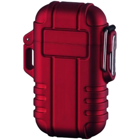 Allume-cigare électrique à double arc USB rechargeable, résistant au vent et à l'eau, couleur rouge