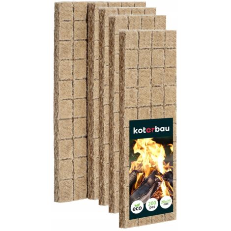 Allume-feu 200 pièces, 5 blisters de 40 cubes