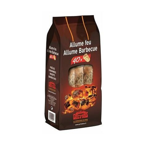 Allume Feu & Barbecue Grill'O Bois - sachet de 40 b tonnets