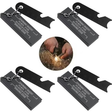[Allume-feu de survie] + [77 mm x 28 mm] + [Compact étanche] Bloc de magnésium alliage terres rares, grattoir acier inoxydable 75 mm x 20 mm, étincelles 2600 °C, portable 54 g avec chaîne, amadou tout