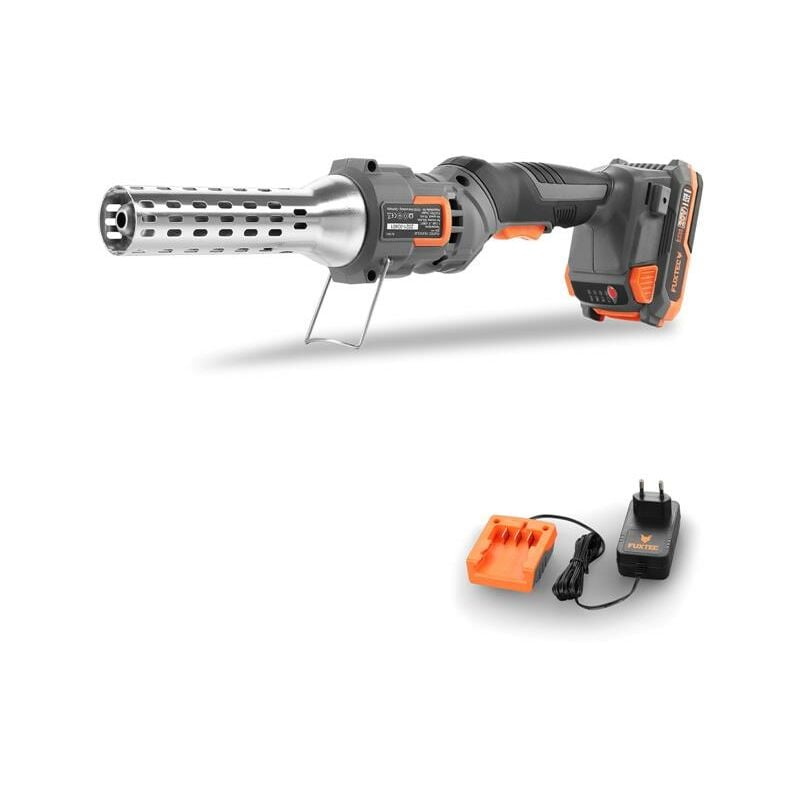 Fuxtec - Allume-feu sans fil FX-E1CL20 - 20V pour barbecue et charbon, 550 degrés c - Set avec batterie 2Ah et chargeur 1A