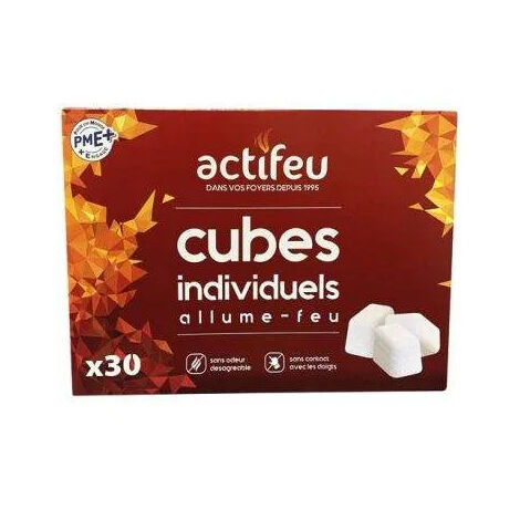 Allume feu sans odeur 30 cubes Actifeu
